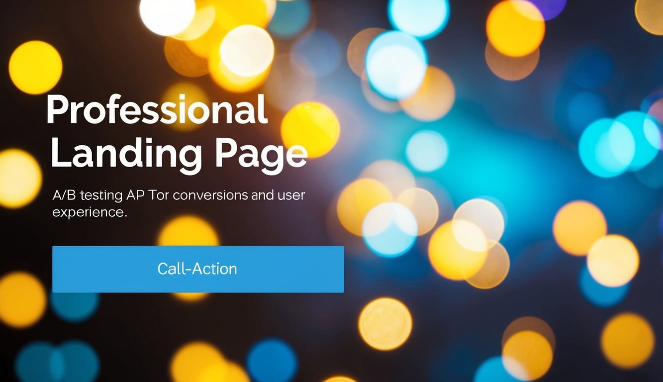 A vibrant landing page with a clear call-to-action button, optimized for conversions and user experience. A/B testing elements are incorporated for maximum effectiveness