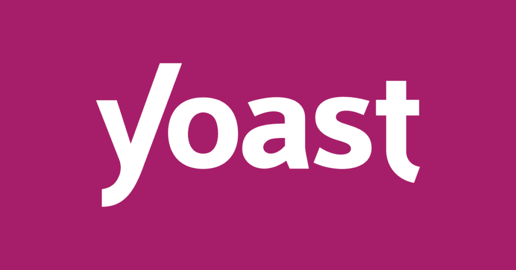 Yoast SEO logo mot ljuslila bakgrund.